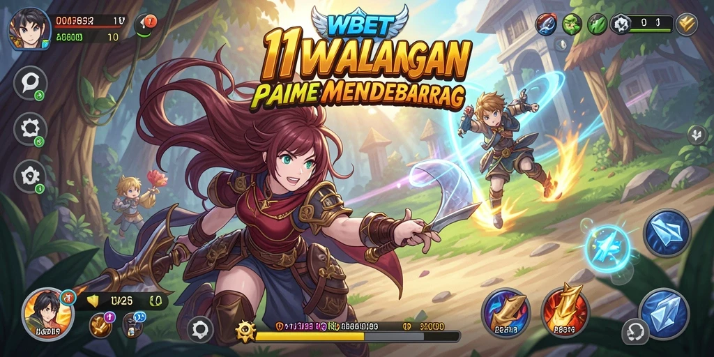 Screenshot gameplay dari 11WBET yang menunjukkan pertarungan karakter anime.