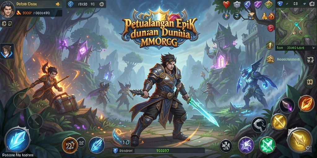 Tangkapan layar menampilkan pertarungan seru di dalam game MMORPG.