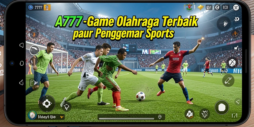 Screenshot A7777 menunjukkan aksi mendebarkan dalam permainan olahraga.