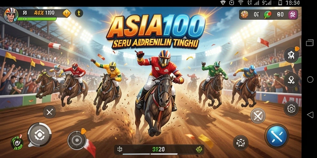 Tampilan gameplay seru dari balapan di ASIA100.