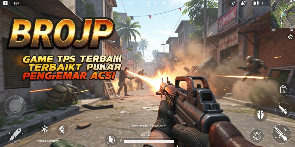 Tampilan screenshot BROJP menampilkan aksi seru dalam gameplay TPS.