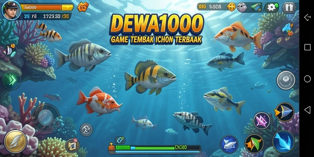 Tangkapan layar DEWA1000 menampilkan gameplay seru dari permainan Tembak Ikan.