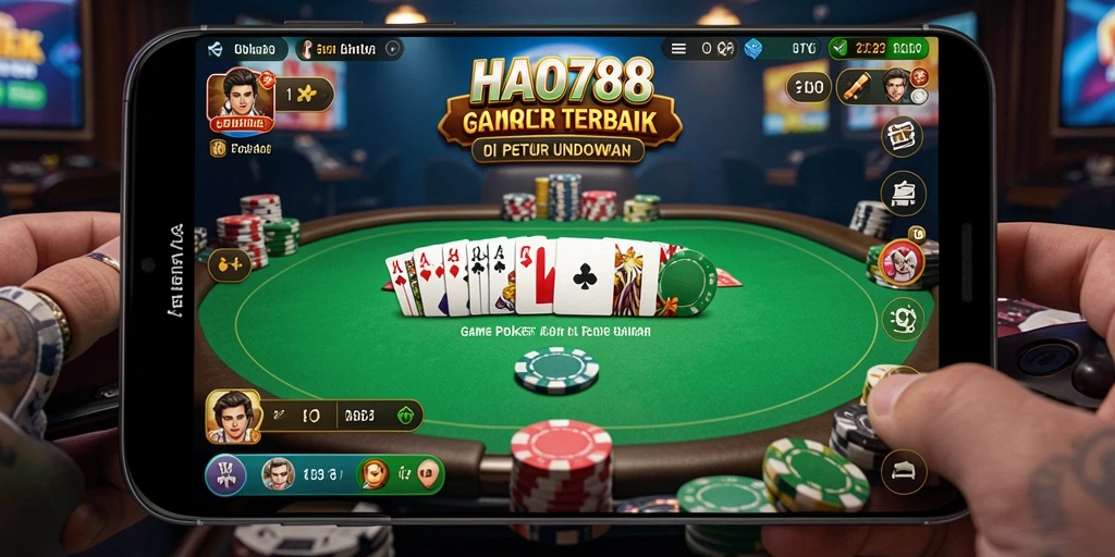 Screenshot gameplay HAO788 menampilkan aksi Poker yang seru.