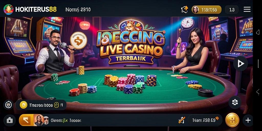 Tampilan gameplay menarik di HOKITERUS88 dengan dealer live.