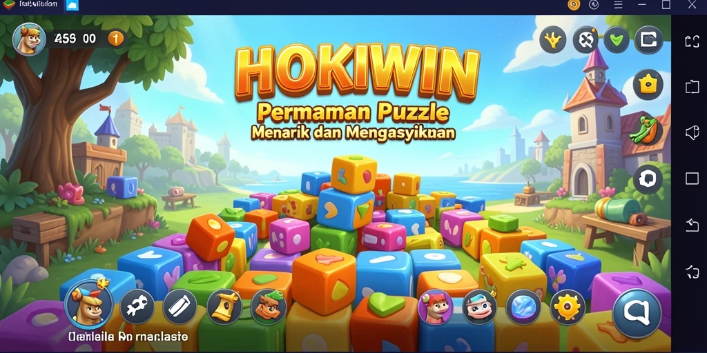 Tampilan gameplay HOKIWIN dengan berbagai tantangan puzzle.