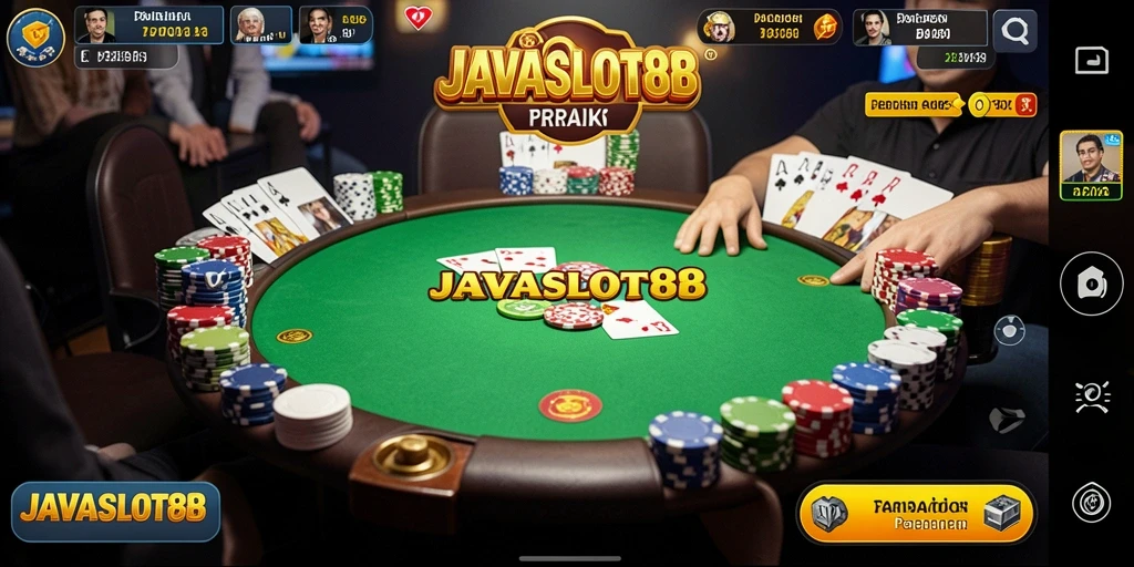 Screenshot permainan <strong>JAVASLOT88</strong> yang menampilkan pemain dan dealer dalam aksi.