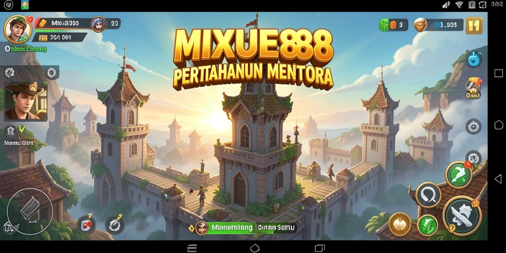 Tampilan gameplay MIXUE88 yang seru dalam pertahanan menara.