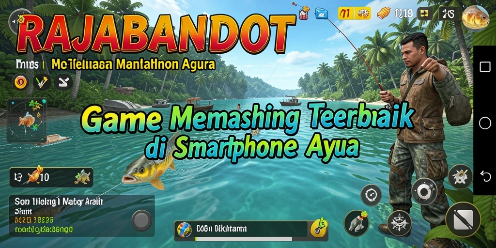 Tampilan gameplay seru memancing ikan di RAJABANDOT.