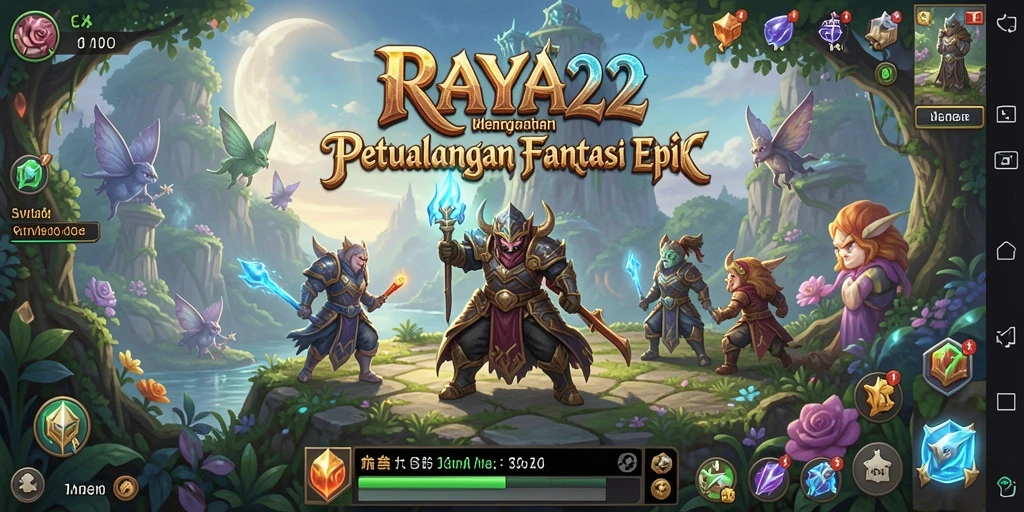 Screenshot gameplay RAYA22 yang menampilkan pertempuran epik.