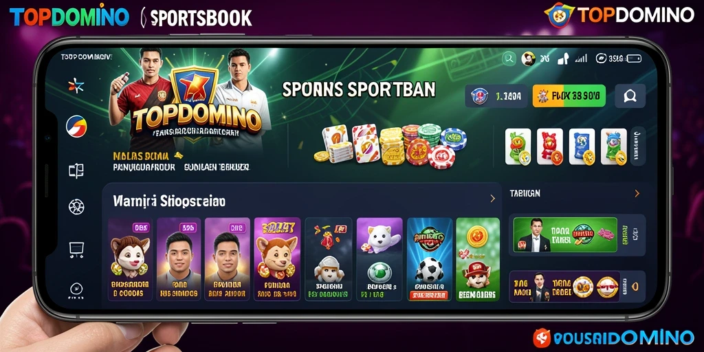 Screenshot utama TOPDOMINO menampilkan fitur taruhan langsung yang menarik.