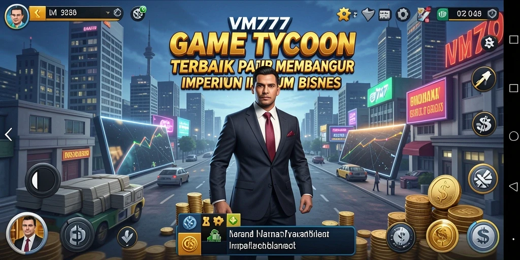 Screenshot utama VM777 dengan gameplay Tycoon yang menarik.